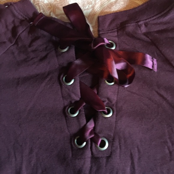 Garage Purple Tie Up Tshirt Dress - Picture 2 of 3